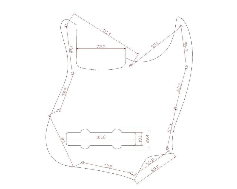 [AUSTRALIA] - Dopro 5 String Jazz Bass Pick Guard J Bass Scratch Plate for USA/Mexican FD 5 String Jazz Bass Silver Mirror 