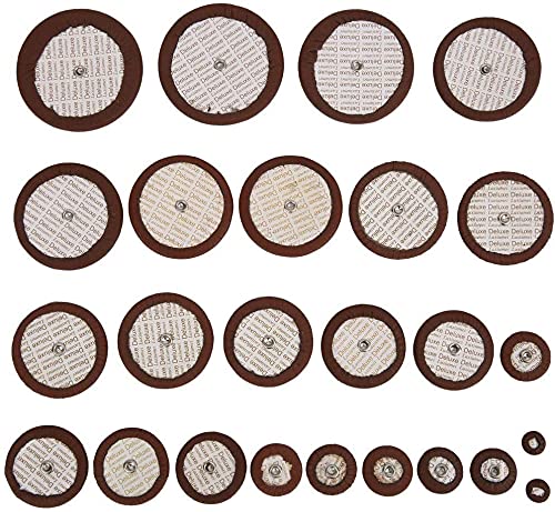 [AUSTRALIA] - 25 Pieces Leather Pads Alto Sax Pads Replacement Set Saxophone Repair Parts Brown 9mm to 48mm 
