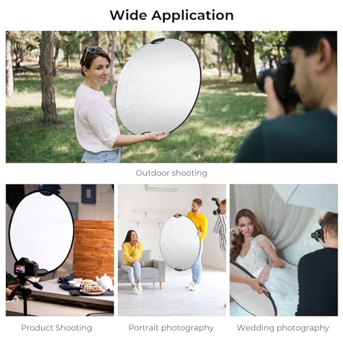 K&F CONCEPT 5-in-1 Light Reflector, 32"/80cm with Handle Grip & Bag 32 inches (80 cm)