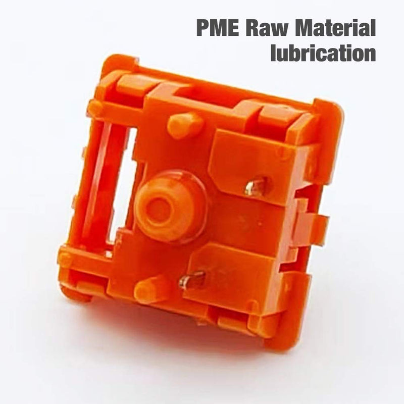 TECSEE Purple Panda PME Material Linear Keyboard Switches | Cherry-Style | Mechanical Gaming Keyboards | Long Stem | Plate Mounted | SMD 5 Pin RGB Switches for Backlit Keyboard (Carrot 90) Carrot 90