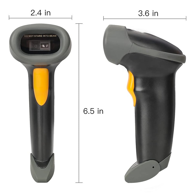 [AUSTRALIA] - 1D CCD 2.4G Wireless Bar Code Scanner Versatile 2 in 1 (Wireless+USB Wired), UNIDEEPLY Automatic Barcode Reader Scanner 196 Feet Indoor Transmission Distance, Scanning Gun for PC Computers, Black 