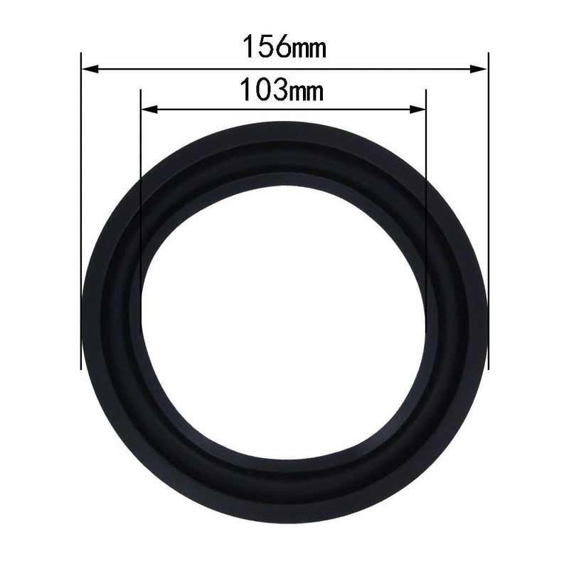 Fielect 6.5 Inch Speaker Rubber Edge Surround Rings Replacement Parts for Speaker Repair or DIY 2pcs 6.5"