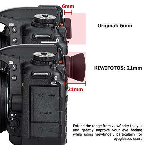 Long Soft Eyecup Eyepiece Viewfinder Cover & F Mount Body Cap Rear Lens Cover for Nikon D750 D780 D7500 D7200 D7100 D7000 D5200 D5100 D5000 D3500 D3400 D3300 D3200 D3100 D3000 & More Nikon Cameras