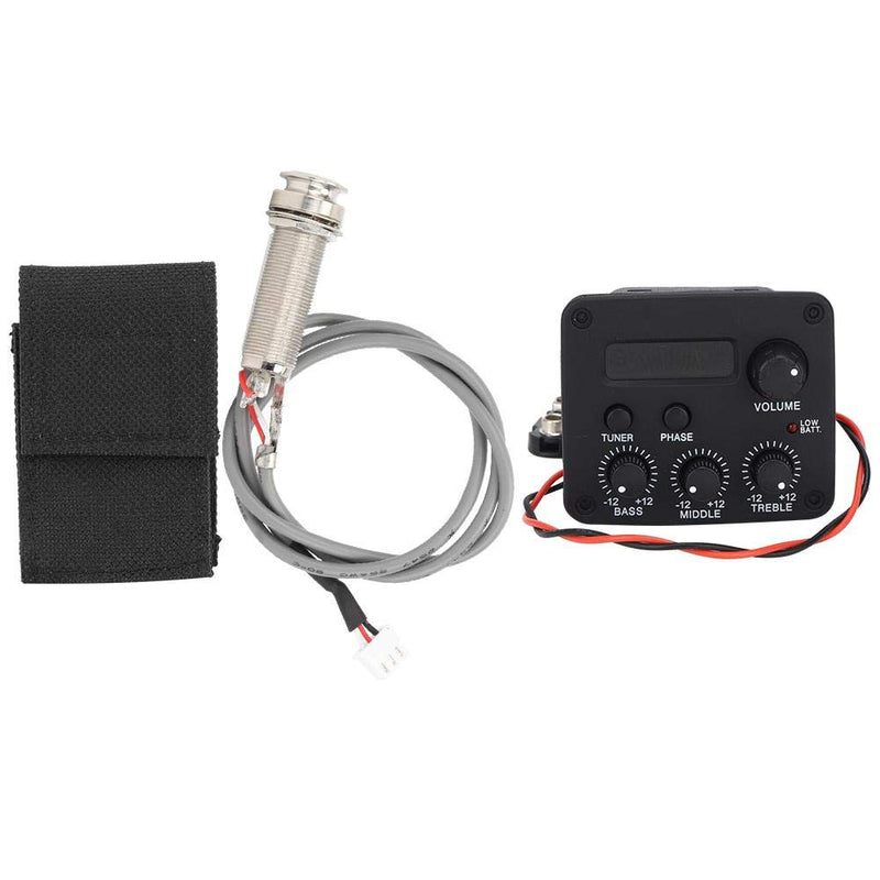 3 Band EQ Pre-Amp Equalizer Pickup,Guitar EQ Equalizer Piezo Pickup System with LCD Screen Display for Guitar Accessory