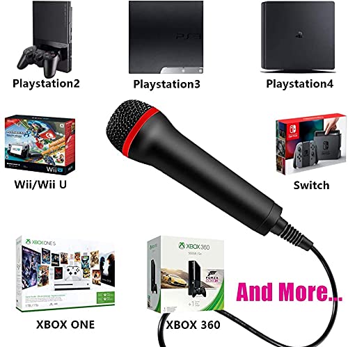 [AUSTRALIA] - 2Pack 13ft Wired USB Microphone for Rock Band, Guitar Hero, Let's Sing - Compatible with PS2, PS3, PS4, PS5, Switch, Wii, Wii U, Microsoft Xbox 360, Xbox One and PC 