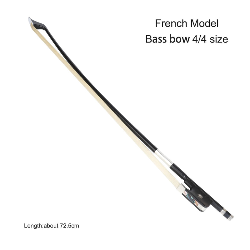 LIEKE Carbon Fiber Upright Bass Bow 4/4 Size French Model Double Bass Bow