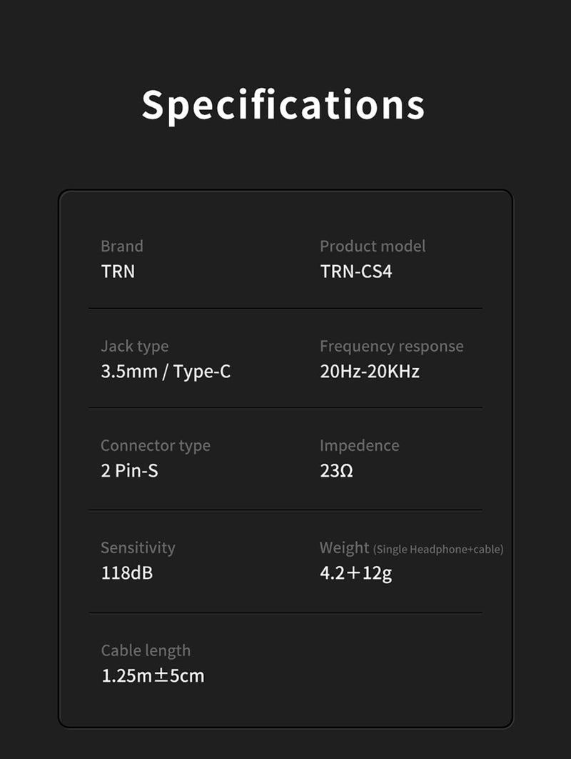 FEDAI TRN CS4 in Ear Monitor Earphone, TRN in-Ear Earbuds with 10mm Dual Magnet Dynamic Driver and New Silicon-Crystal Composite Over Ear Headset with Detachable 2 Pin 0.75MM Cable(with mic,Clear) With mic Transparent