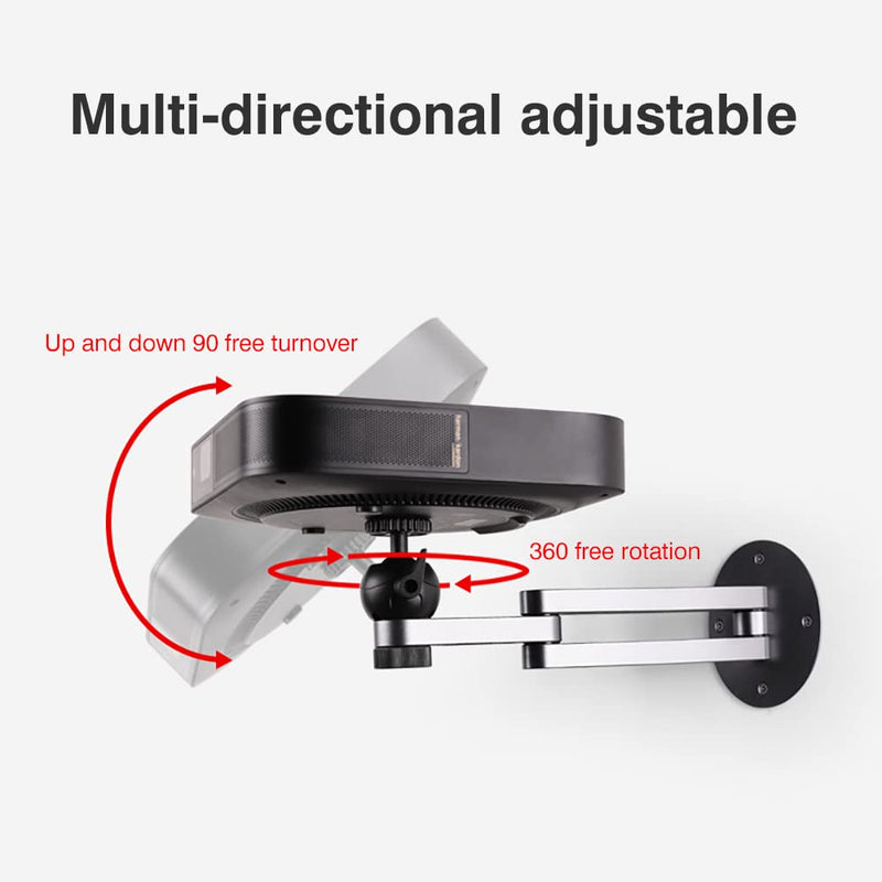 Foldable Projector Wall Mount Universal Adjustable Ceiling Wall Projector Mount Stand Aluminum Alloy Projectors Bracket (Wall Mount)