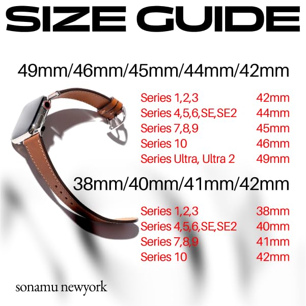 Leather Bands Compatible with Apple Watch Band 44mm 40mm 41mm 42mm 45mm 46mm 49mm Women & Men Premium Leather Replacement Band for iWatch Ultra SE Series 10 9 8 7 6 5 4 3 2 1 Barenia Leather - Golden Brown 49mm/45mm/44mm/42mm