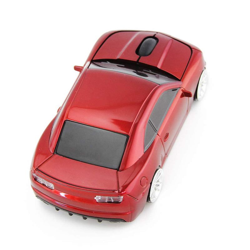 ECOiNVA for Wireless Sports Car Mouse Desktop Laptop Computer Optical Mouse Mice AAA Battery Nano USB 2.4GHz (Red) Red