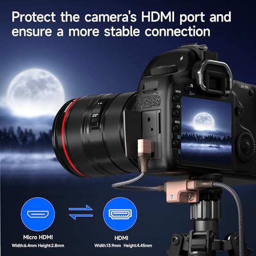 PHOTOOLEX Micro HDMI to HDMI Cable+Micro HDMI Male to HDMI Female Cable+HDMI to HDMI Cable,High Speed Hdmi Cables, 90 °Angle Braided Nylon & Gold Connectors, 4K@60Hz HDR,for Nikon Zfc/GoPro Hero/PS4