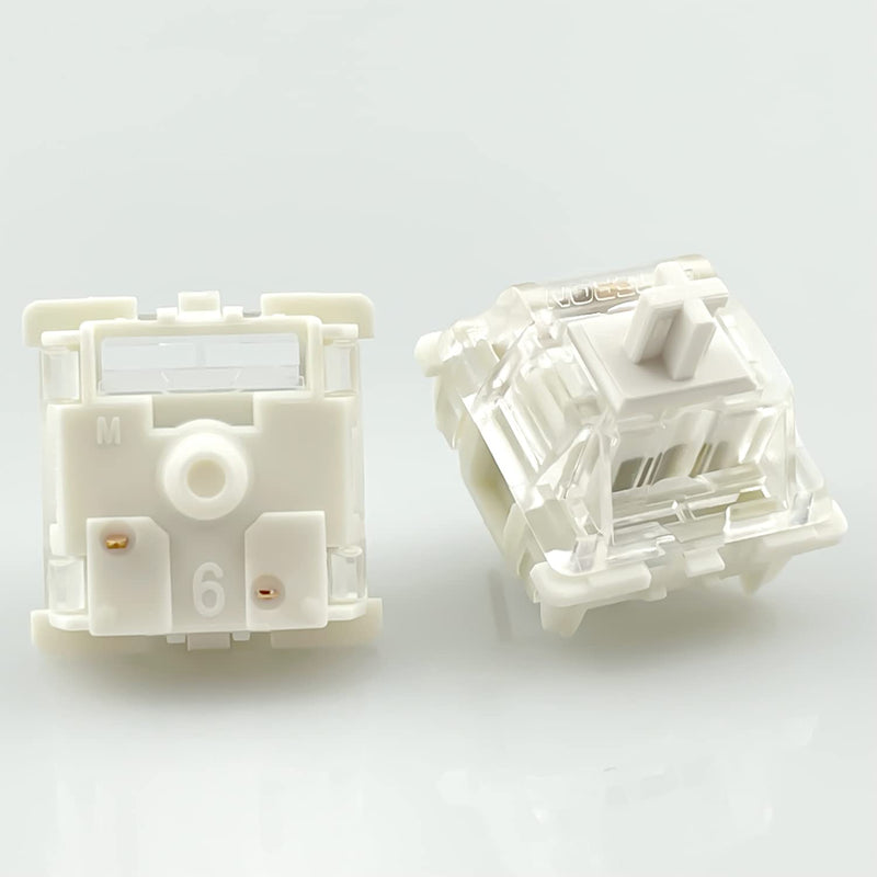 Gateron G White Clear Pro Switches Pre-lubed 3pin RGB SMD Linear for Gaming Mechanical Keyboard (108pcs, Clear) 108 PCS