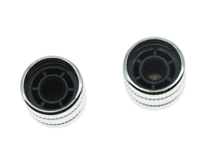 KAISH Chrome Set of 2 Push on Fit Abalone Top Guitar Knobs Dome Knobs Bass Knob for Tele/Telecaster