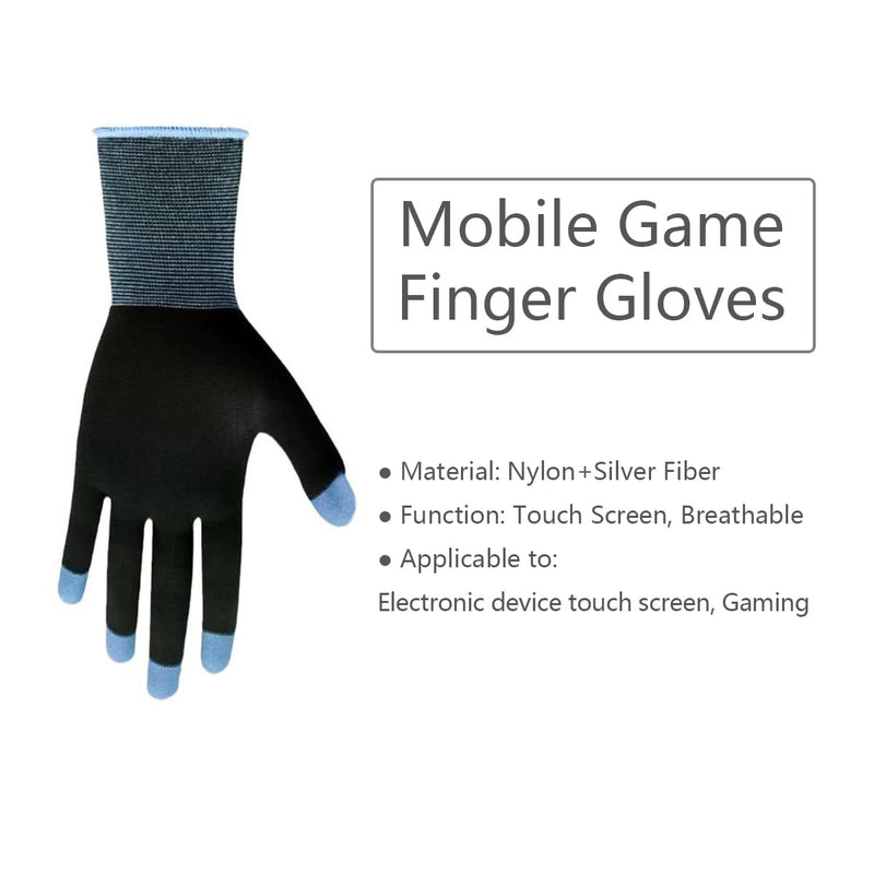 [AUSTRALIA] - Finger Gloves for Gaming,E-Sports Gaming Gloves thumb sleeves for Highly Sensitive Nano-Silver Fiber Material Black Blue 
