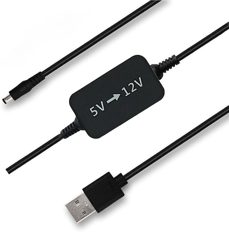 [AUSTRALIA] - USB to 12V Voltage Converter Cable, DC USB 5V to DC (5.5x2.1mm Male) Transformer Power Supply Adapter Cable Charging Cable 1.5m (5V-12V) 5V-12V 