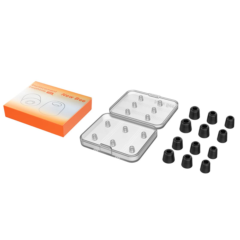 [6 Pairs] Earphone Tips New Bee 12pcs Premium Replacement Earbud Tips & New bee Bluetooth Earpiece V5.0