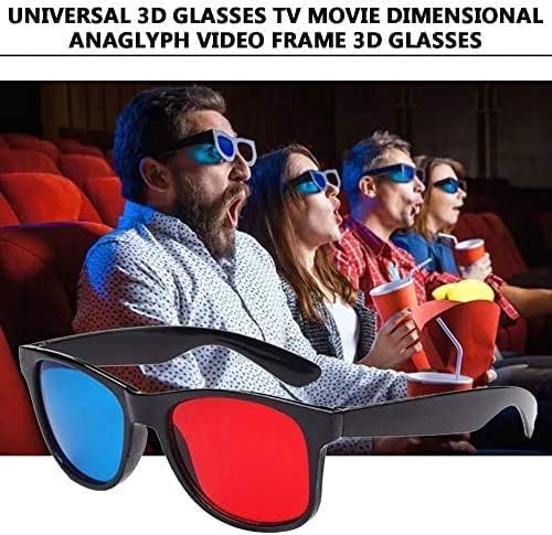 Red and Blue 3D Glasses Universal TV Movie Dimensional Video Frame 3D Glasses DVD Game Glass 3D Style Glasses for 3D Movies Games, 3D Viewing Glasses,Light Simple Design 3D Glasses Accessories