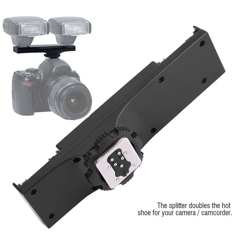 [AUSTRALIA] - Hot Shoe Splitter, Hot Shoe Flash Light Bracket Ultralight Hot Shoe Extension Bar Mount Hot Shoe Mount Plate Adapter for SLR Camera Camcorder (for SLR (for 