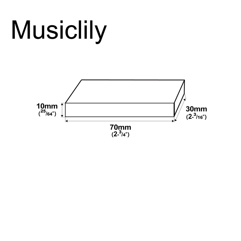 Musiclily Pro 70x30x10mm Pickup Height Foam Self-Adhesive EVA Foam for Jazzmaster Pickup, Black (Set of 10)