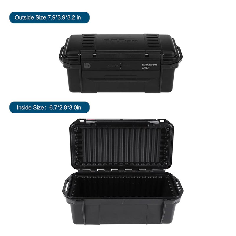 Eboxer 3 Sizes Protective Waterproof Case, Outdoor Shockproof Storage Case, with Sponge, for Loading Smartphone Hard Drive, and Other Small Electronic Devices C 7.9x3.9x3.2in