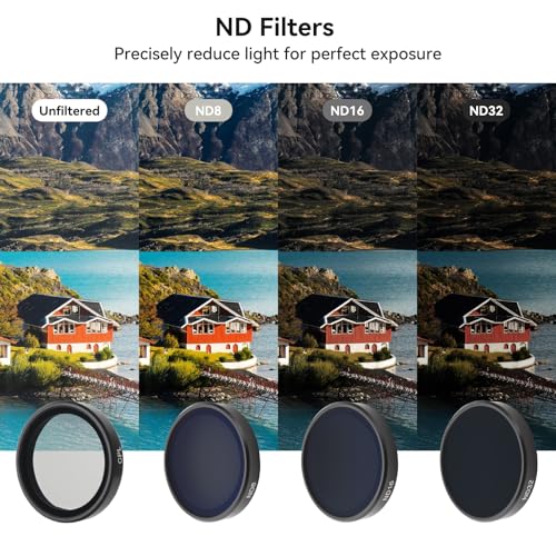 UTEBIT 4 Pack ND Filter Kit for DJI Osmo Action 5 Pro/Action 4
