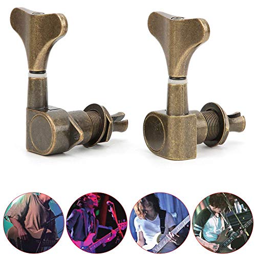 6 Pcs Electric Bass Tuning Pegs Tuning Key Tuning Pegs All Sealed Fishtail 3L+3R Instrument Accessory