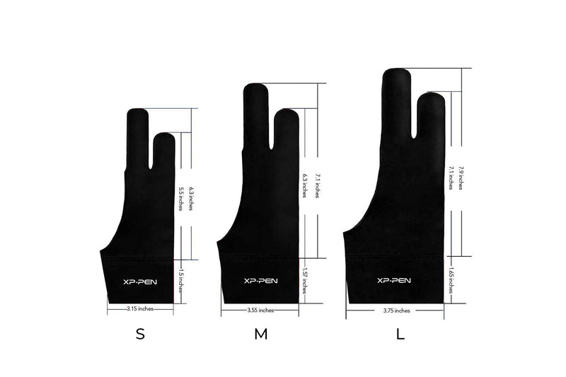 Drawing Tablet XPPen StarG640 Digital Graphic Tablet 6x4 Inch Art Tablet & Professional Artist Glove 2-Fingers Glove (Size S) Black