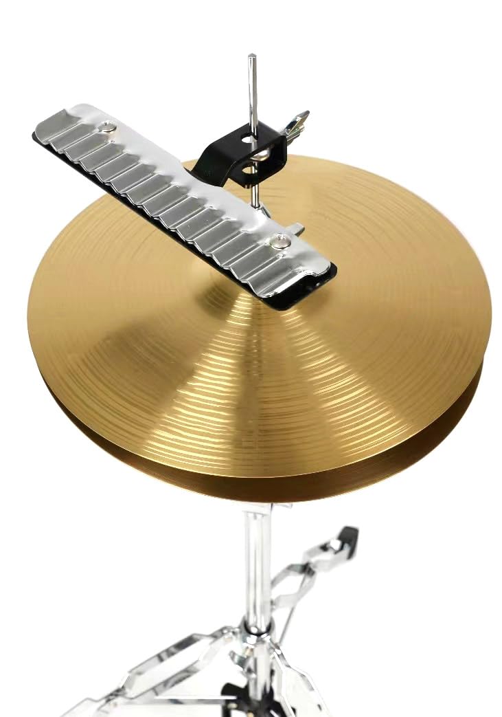 10" Percussion Crasher Sound Effect with Guiro Style Steel Playing Surface and 3/8" Mounting Eye Bolt for Percussion Rigs and Drum Set Accessory