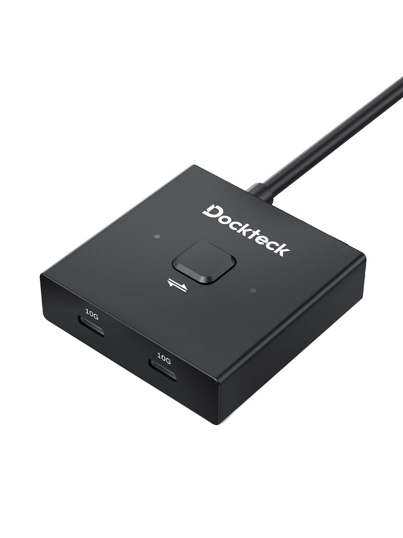 Dockteck USB C Switch, Bi-Directional Switcher，1 in 2 Out/2 in 1 Out with 10Gbps Transfer Speed and 100W PD Charging,USB Switch with 4K@60Hz,1.9FT USB-C Cable for Printer, Laptop,Scanner