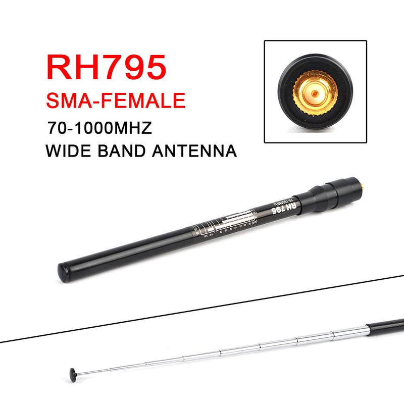 [AUSTRALIA] - Telescopic 70-1000MHz SMA-F Wideband Broadband Antenna for Handheld Ham Radio Two-Way Radios 