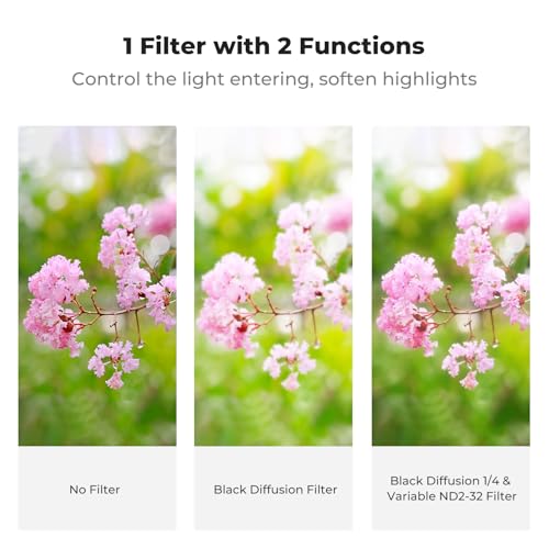 K&F CONCEPT 49mm Black Diffusion Mist 1/4 & Variable ND2-32 in-1 Filter