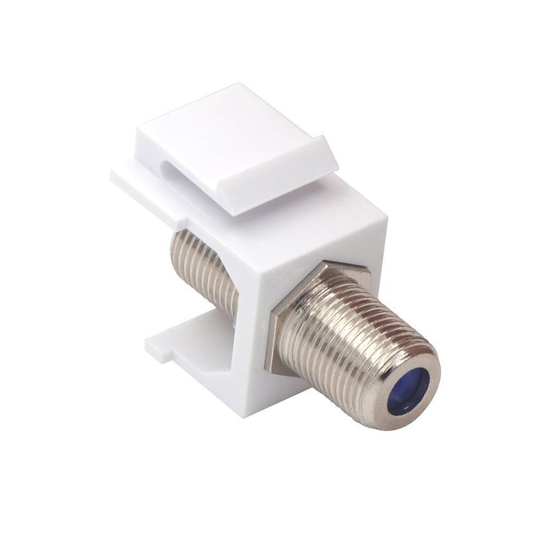 VCE Coax Keystone Jack Insert 10-Pack, 3GHz Coaxial Cable Connector, F-Type RG6 Cable Extender Female to Female for Wall Plate and Patch Panel, Nickel-Plated