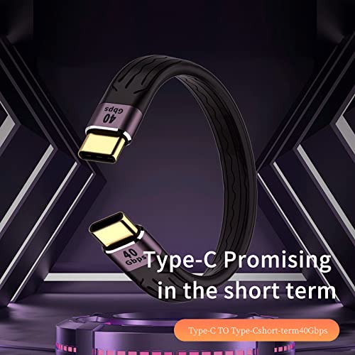 APEXSUN Short USB C Cable，USB C to USB C 0.4 Ft Flexible Cable Support Thunderbolt 4/3,USB4, PD 100W Quick Charge,8K Video,40Gbps Data Transfer for External SSD, EGPU, Docking,MacBook,Phone,PowerBank USB C male to male