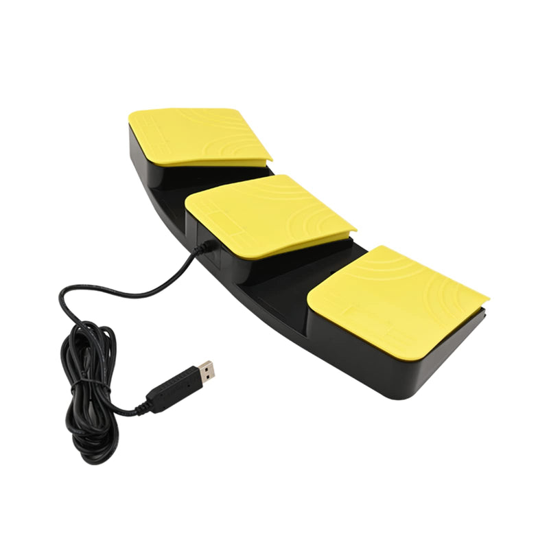 [AUSTRALIA] - USB Foot Pedal for PC Gaming,Optical Control Foot Switch,Computer Map Mouse Keyboard Hotkey Combination Key Keypress Simulator Program Page Turner Transcription HID (Triple Pedal) Triple Pedal 