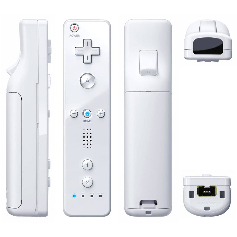 Wii Controller 2 Pack, Wii Remote Controller, with Silicone Case and Wrist Strap, Remote Controller for Wii/Wii U, White