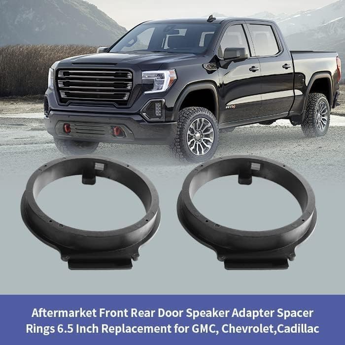 Aftermarket Front & Rear Door Speaker Adapter Spacer Ring for GM GMC 2006-2019, Chevy 2006-2021, Cadillac 2007-2014 Vehicles 6.5 Inch Speaker Bracket Installation 2 Pack