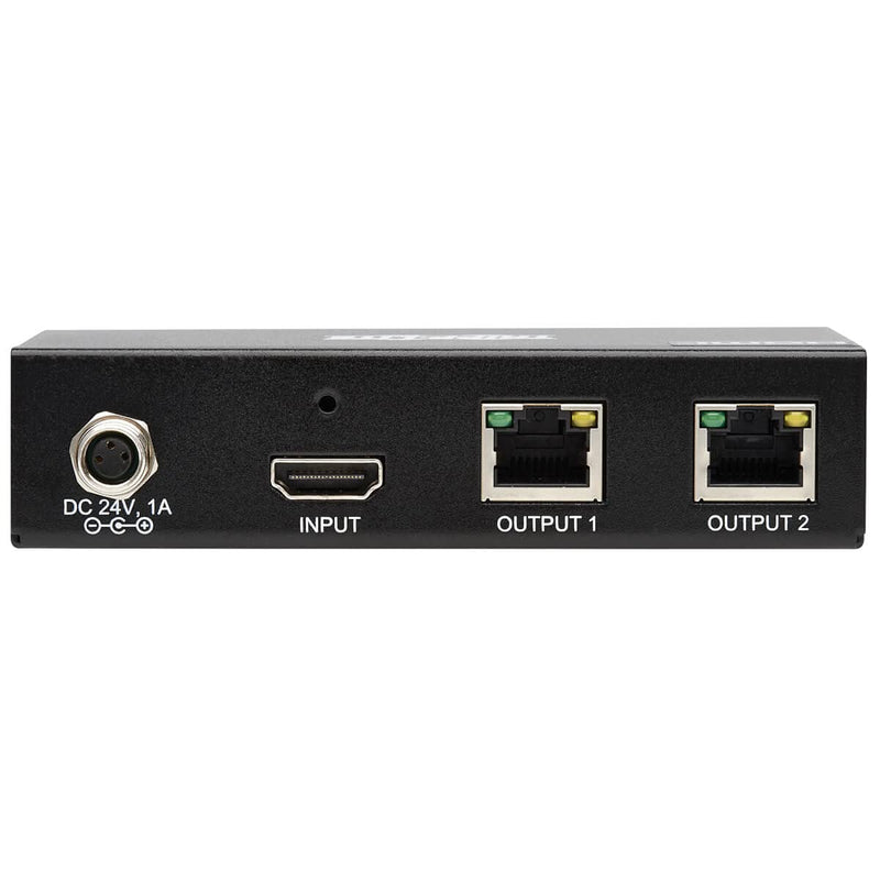 Tripp Lite HDMI Over Ethernet Cat6 Splitter 2-Port - Up to 230 feet or 70.1 Meters - 4K 60Hz Video, HDR, 4:4:4, PoC, HDCP 2.2, TAA Compliant (B127A-002-BH)