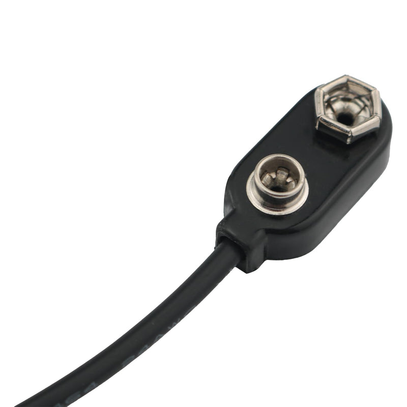 [AUSTRALIA] - 9V Battery Clip Converter Power Connection Cable Female Head 4.72 inche Long Power Cord Battery Snap Wire Reverse Polarity Extension Cable Boost Line Suitable for 9V Guitar Pedal Battery Black 