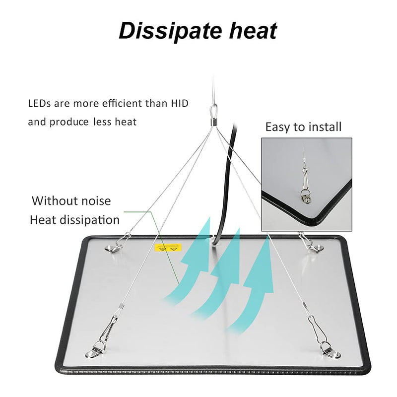 OROMYO Plant Lamp LED Full Spectrum 225 LEDs 1000 W Plant Lamp Cultivation with 4 Hooks Plant Light Hanging LED Grow Light for Greenhouse Plants, Vegetables, Flowers (White + Red) White + Red