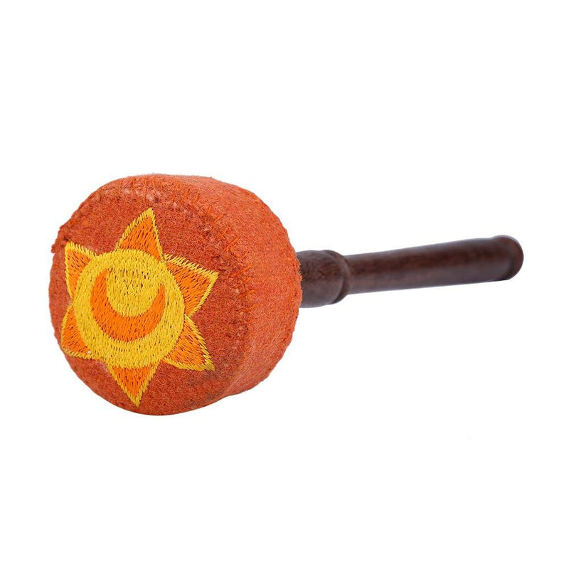 Hard Wood Felted Striker, Handmade Hard Wood Multi-Purpose Tibetan Buddhism Singing Bowl Mallet Striker Stick for Meditation Chakra Healing Prayer and Yoga (Orange) Orange
