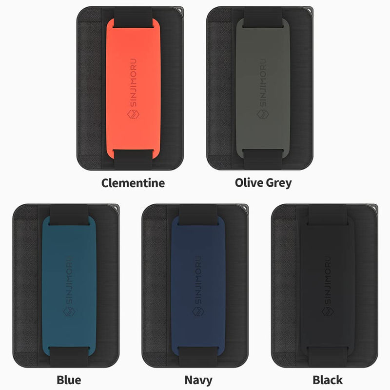3 in 1 Magnetic Card Holder, Sinjimoru Magnetic Wallet for MagSafe as Cell Phone Wallet Stick On with Phone Grip Holder & Mobile Phone Kickstand iPhone 15 14 13 12 Series. M-Bgrip Black