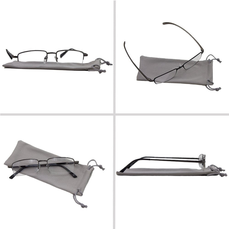 TruVision Readers 9509H Reading Glasses for Men or Women, 1/3 Pk 09h-3 Gunmetal 2.5 x