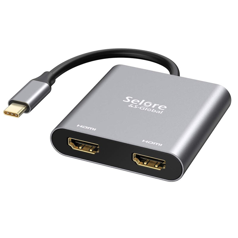 Selore&S-Global USB C to Dual HDMI Adapter + Dual Displayport Adapter
