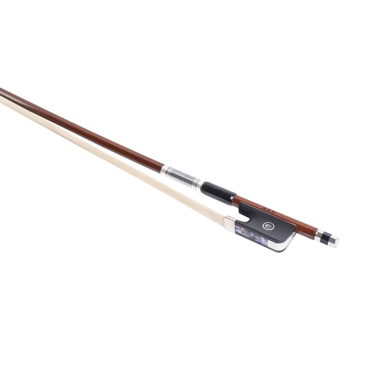 MI&VI AB-530 Classic Brazilwood Viola Bow for 14"-17" Violas (Full Size) with Bow Case Included | Well Balanced | Ebony Frog | Silver Mount | Mongolian Horse Hair - MIVI Music