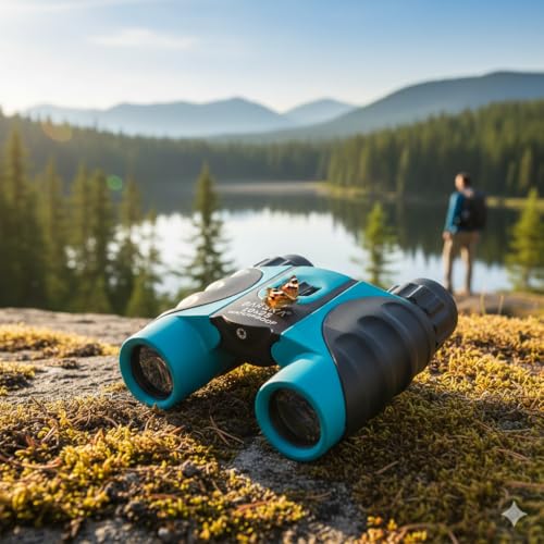 Barska 10x25 Waterproof Binoculars – Compact Blue Binoculars for Bird Watching, Hiking & Sightseeing – BK-7 Roof Prism, Fully Coated Optics, Fogproof, Rubber Armored