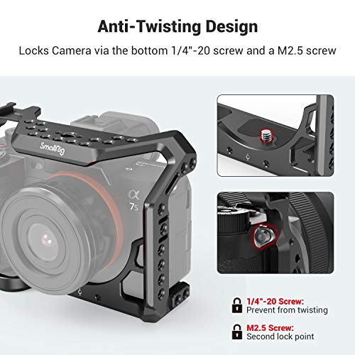 SMALLRIG Camera Cage Only for Sony Alpha 7S III / A7S III / A7SIII / A7S3 and Lightweight Top Handle with 3/8"-16 Locating Pins for ARRI