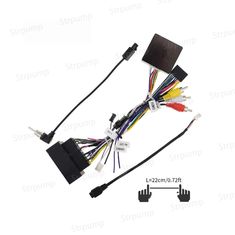 16Pin Car Radio Stereo Power Retrofit Harness Cable Wire for Jeep Grand Cherokee Wrangler Dodge Durango RAM Radio Antenna Adapter Can Bus Decoder Harness+CH-002
