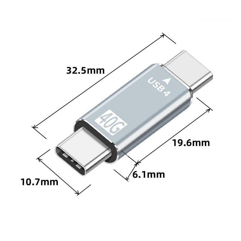 ChenYang CY USB C Male to Male Adapter,USB4 Type C 100W Power Data 8K Video Extension Connector Adapter