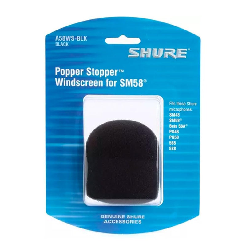 Shure A58WS-BLK Foam Windscreen for All Shure Ball Type Microphones, Black (Pack of 4) Pack of 4