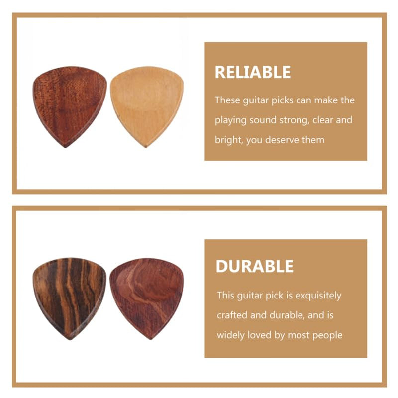Alasum Pick Storage Box - Elegant Wooden Guitar Holder with 2 Natural Wood Picks Portable and Stylish Case for Guitar Accessories